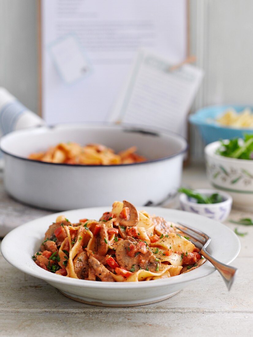 Tagliatelle mit Pilzen und Estragon