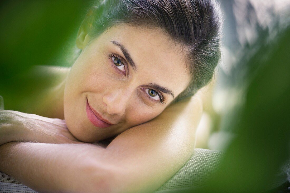 Woman relaxing at spa