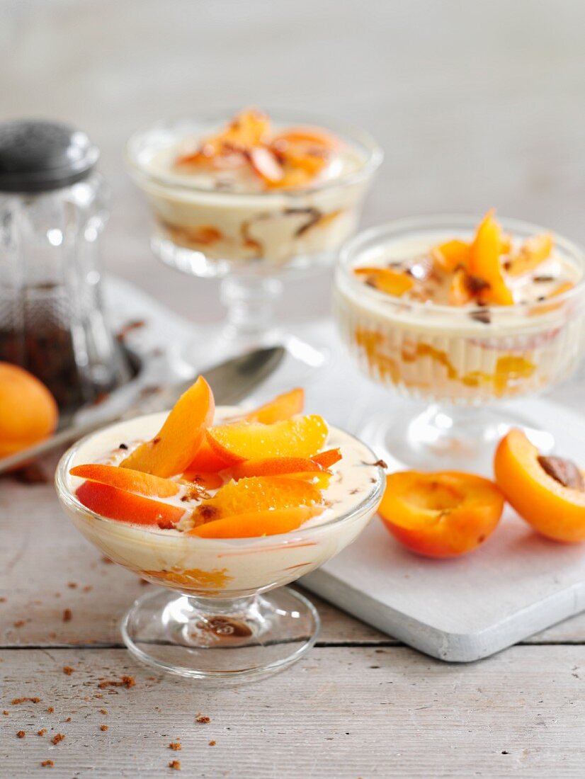 Apricots and orange sabayon with ginger