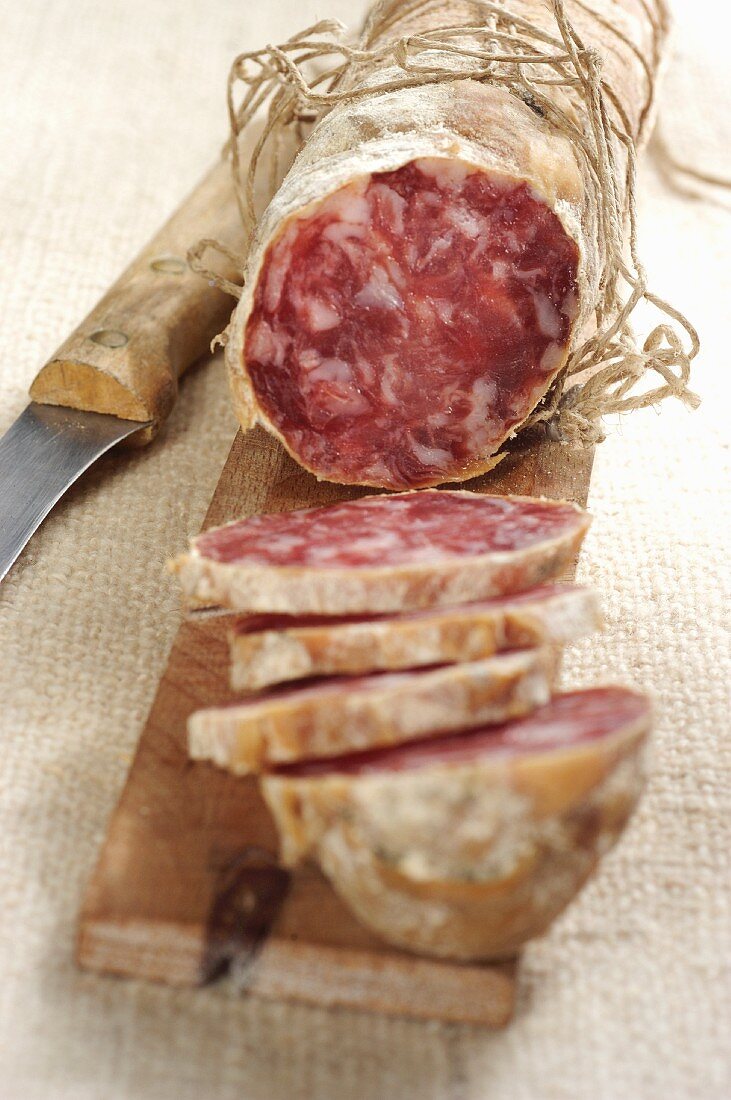 Salame piacentino (salami from Emilia Romagna, Italy)