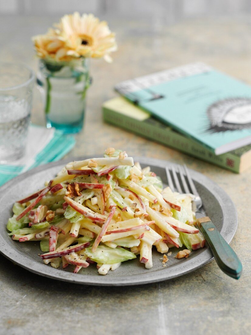 Waldorf salad with celery and apple