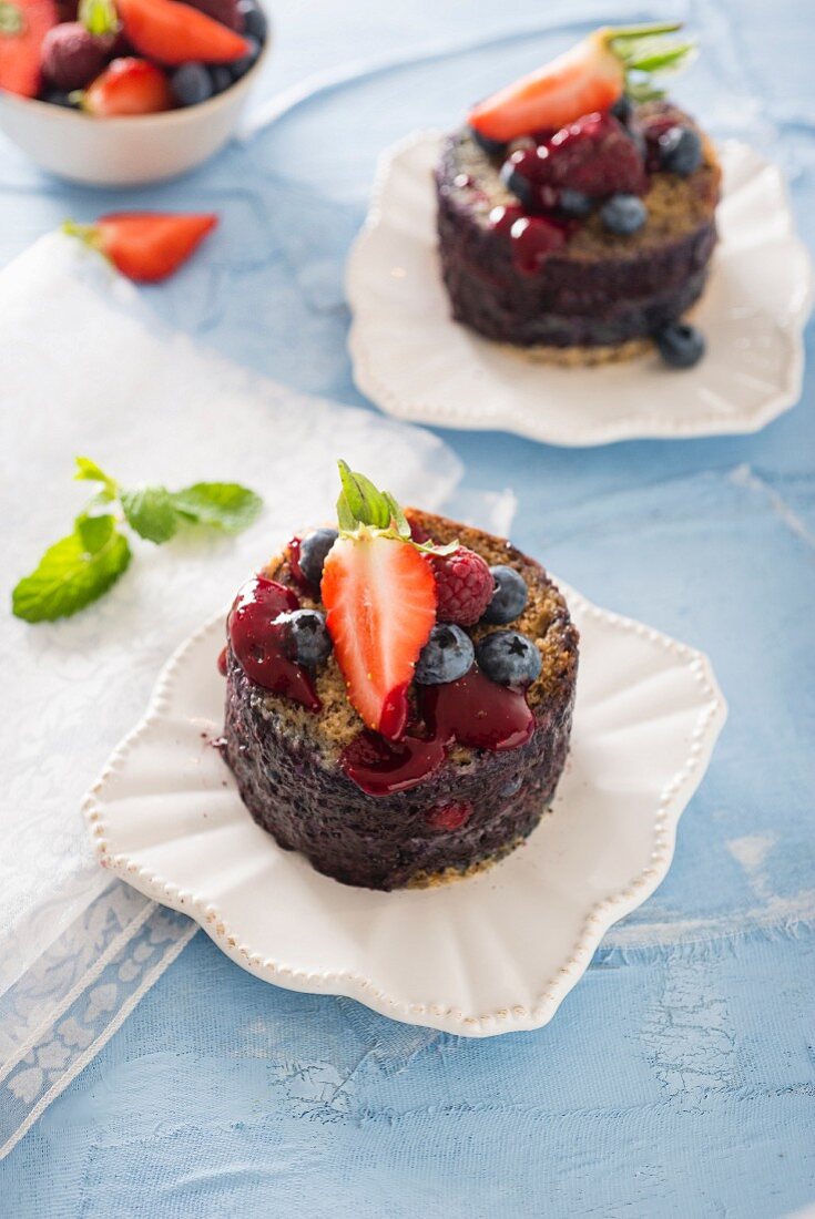 Summer pudding with fresh berries
