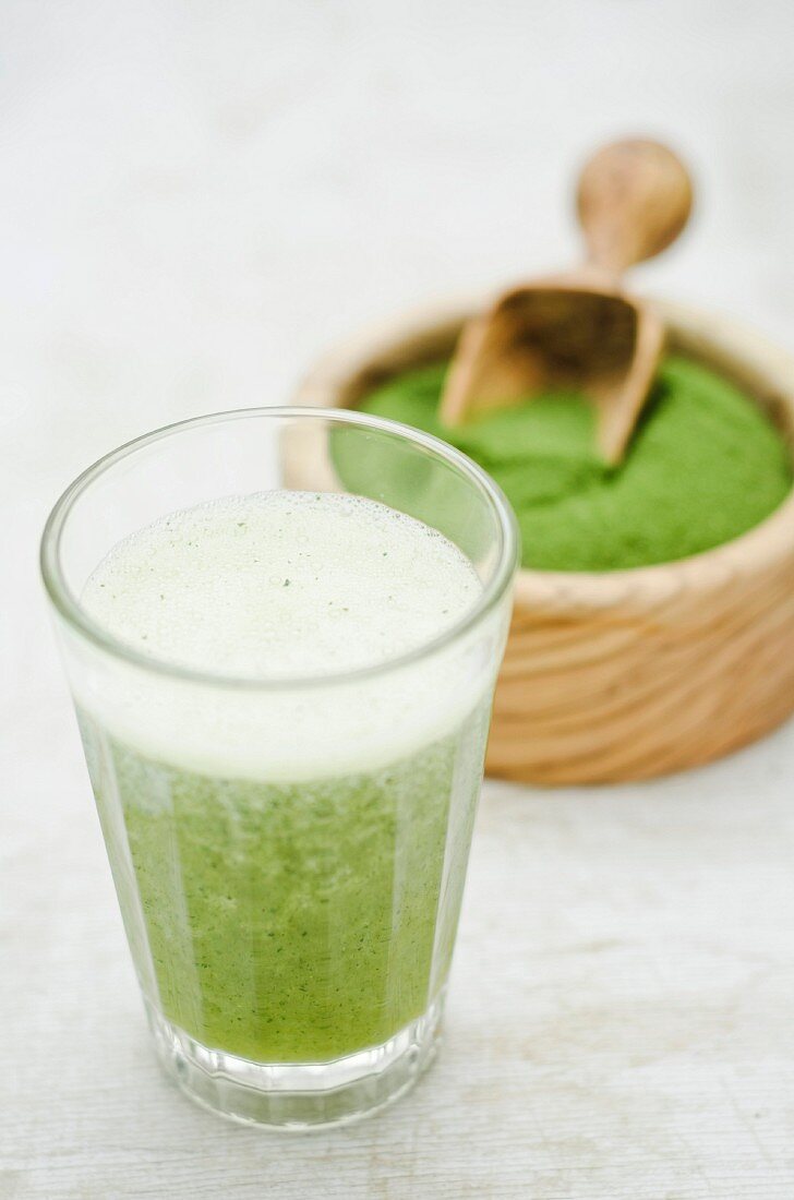 Moringa smoothie with orange and lemon juice