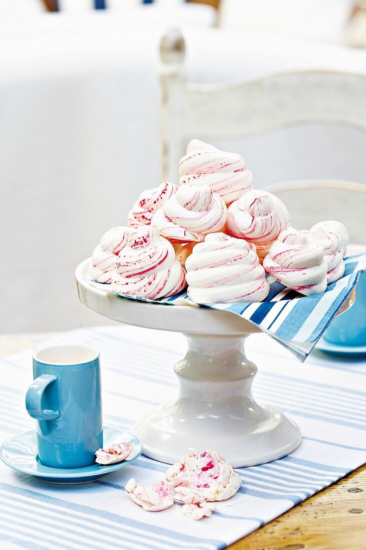 Meringues on a cake stand