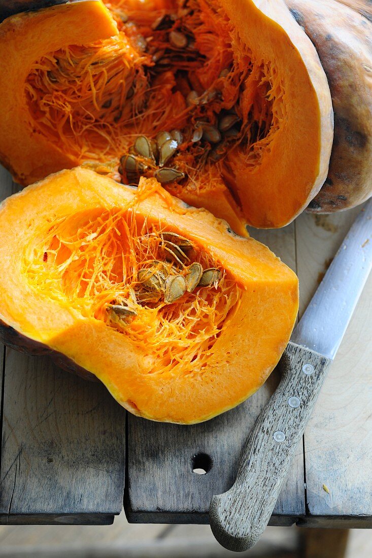Pumpkin, cut open
