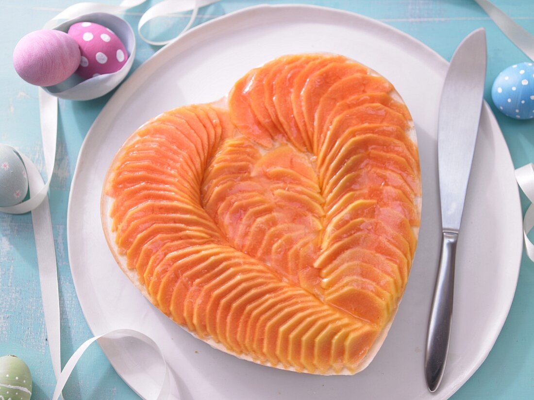 Easter papaya and lime heart