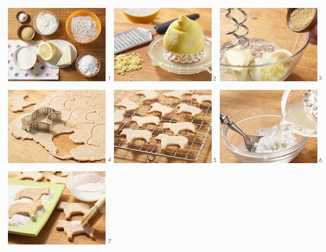 Spelt sheep biscuits being made