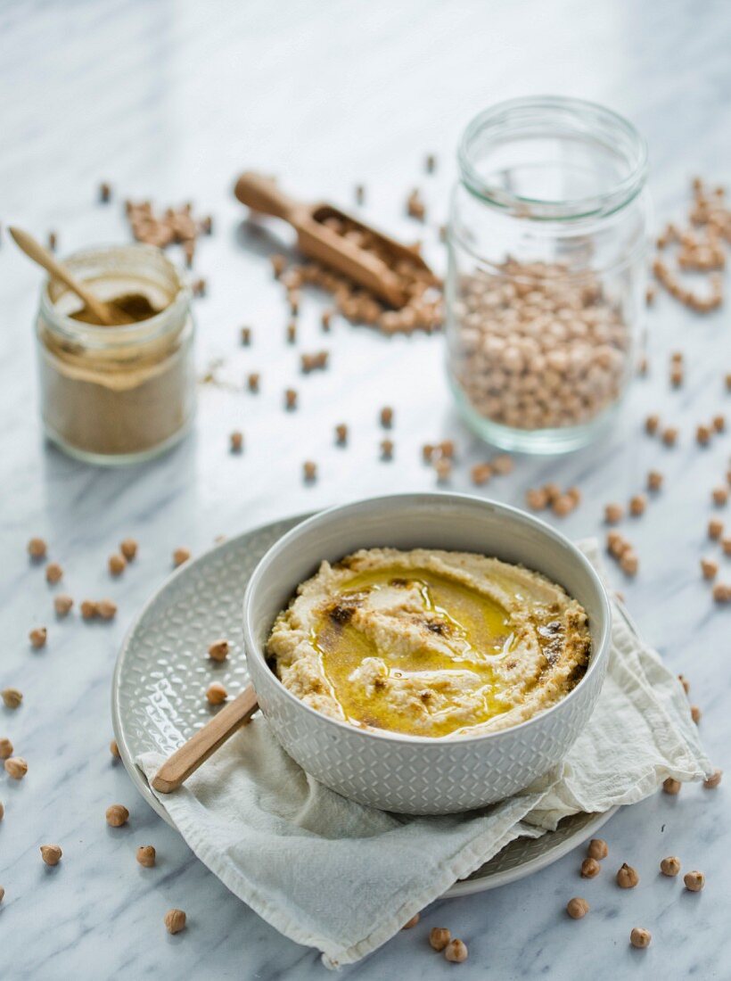 Hummus und Kichererbsen