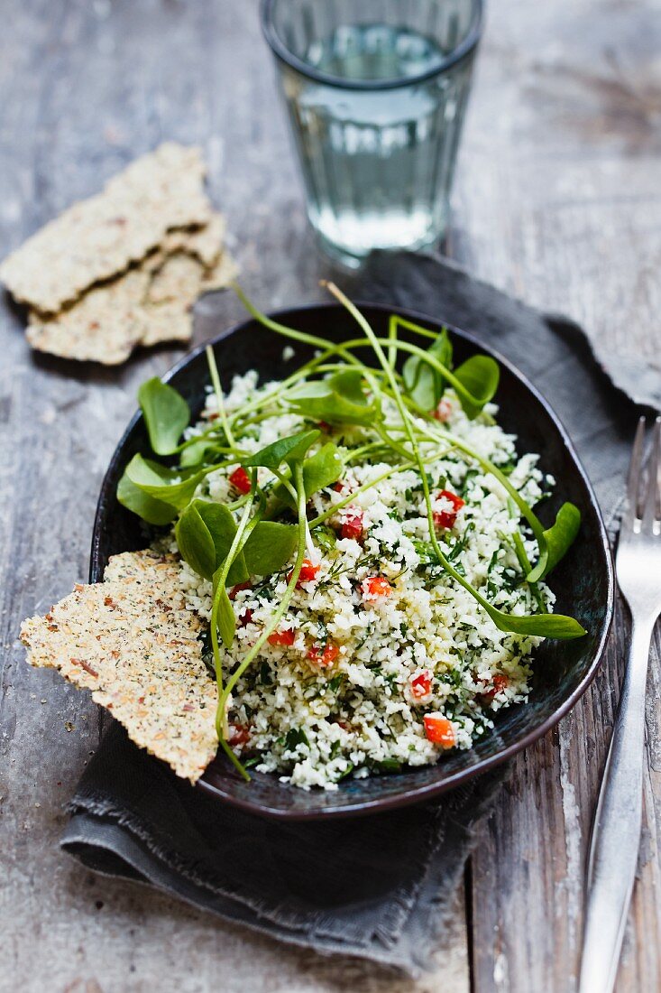 Blumenkohl-Couscous mit Paprika