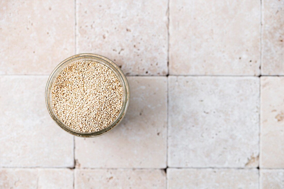 Quinoa in a glass bowl