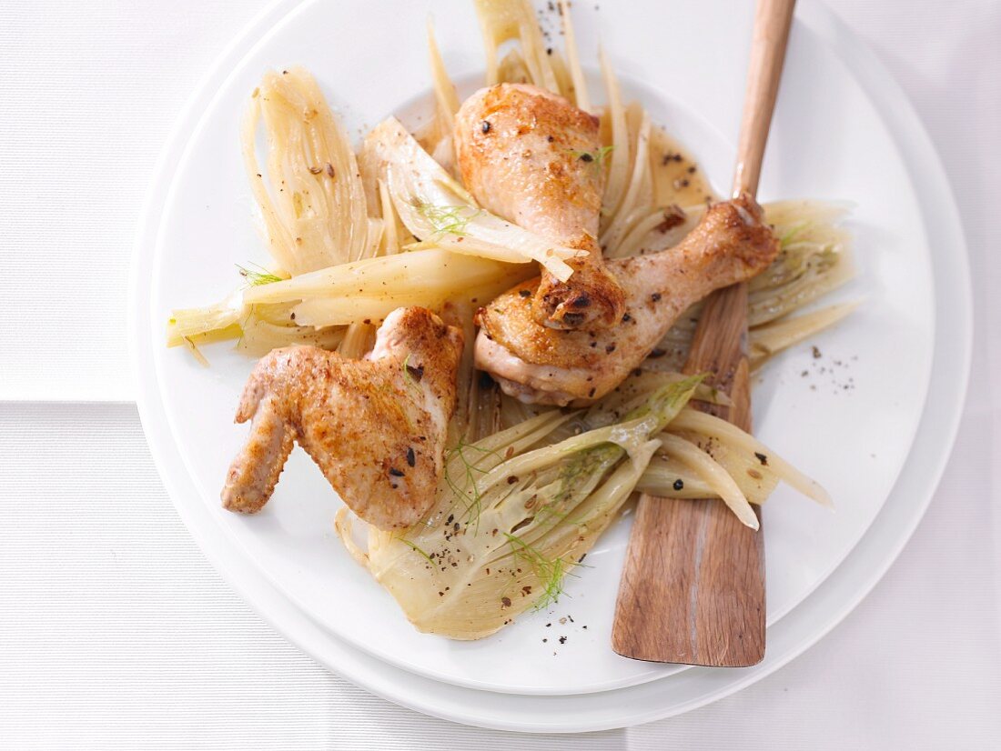 Spiced chicken with fennel