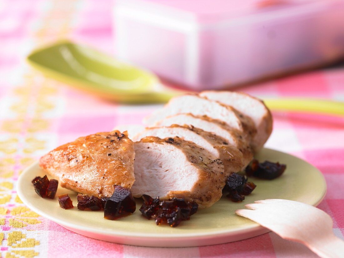 Chicken breast with soy & lime jelly