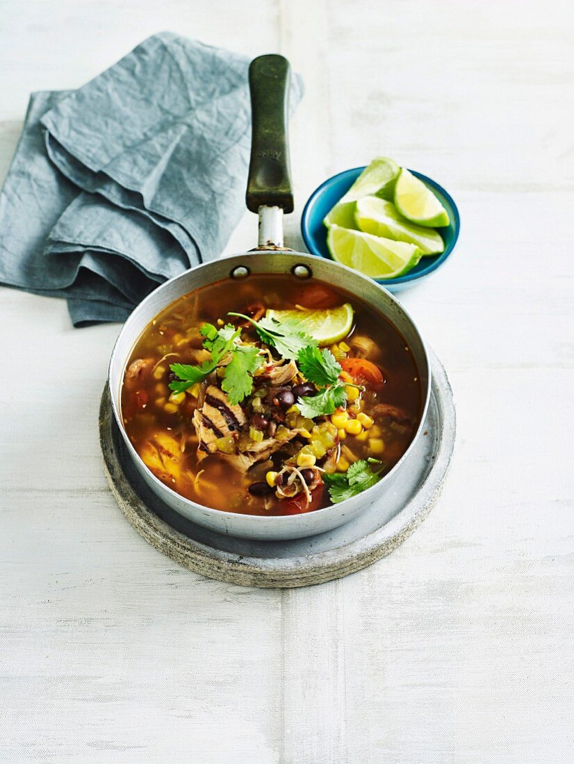 Chicken, Chorizo and Blackbean soup