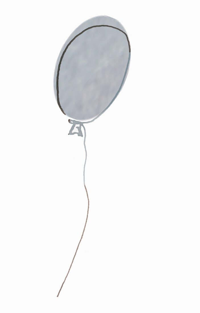 An illustration of a blue balloon representing bloating