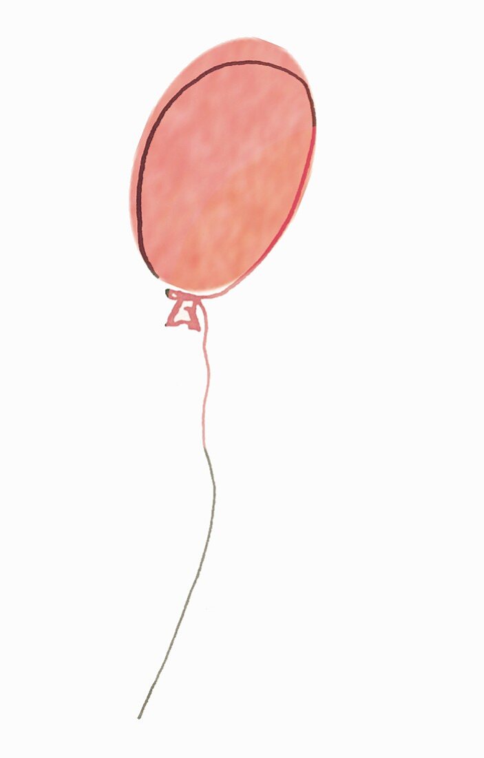 Pinkfarbener Luftballon als Symbolbild für Blähungen (Illustration)
