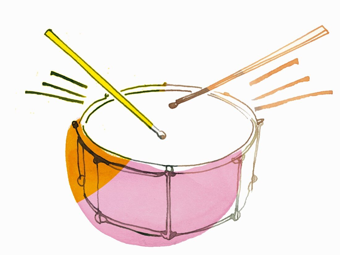 An illustration of of a drum representing nervousness