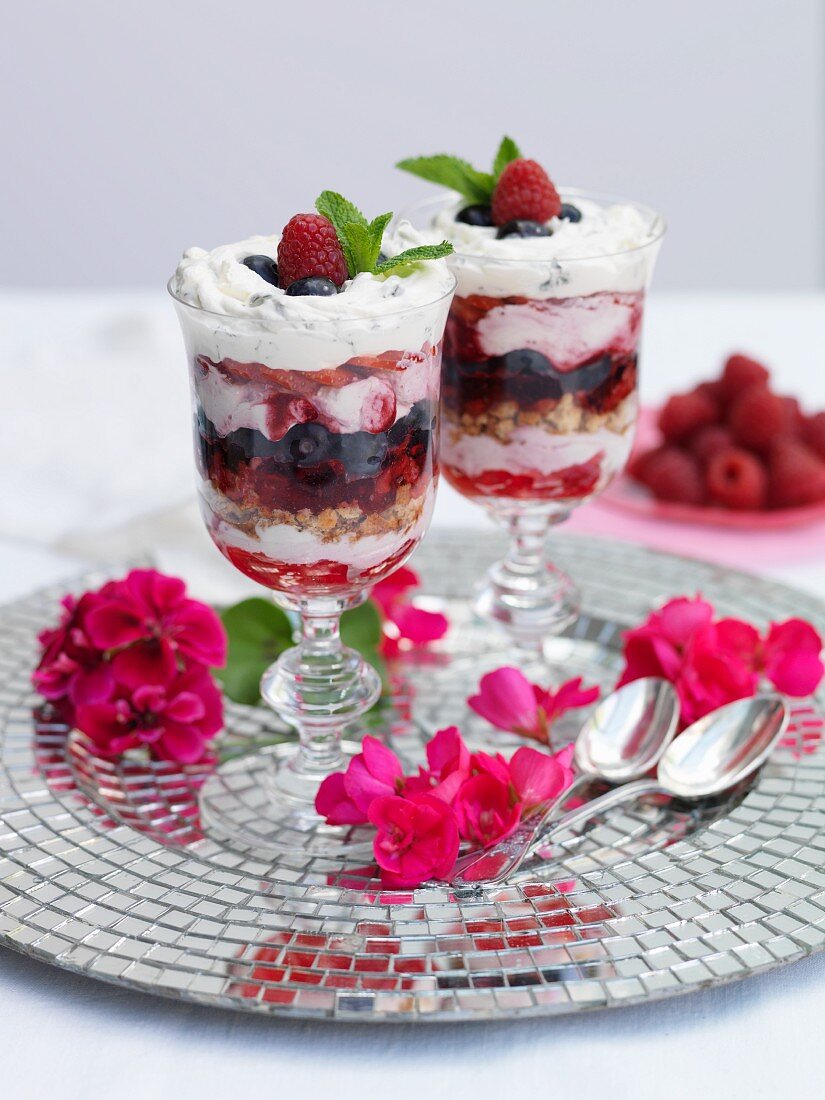 Trifles with summer berries