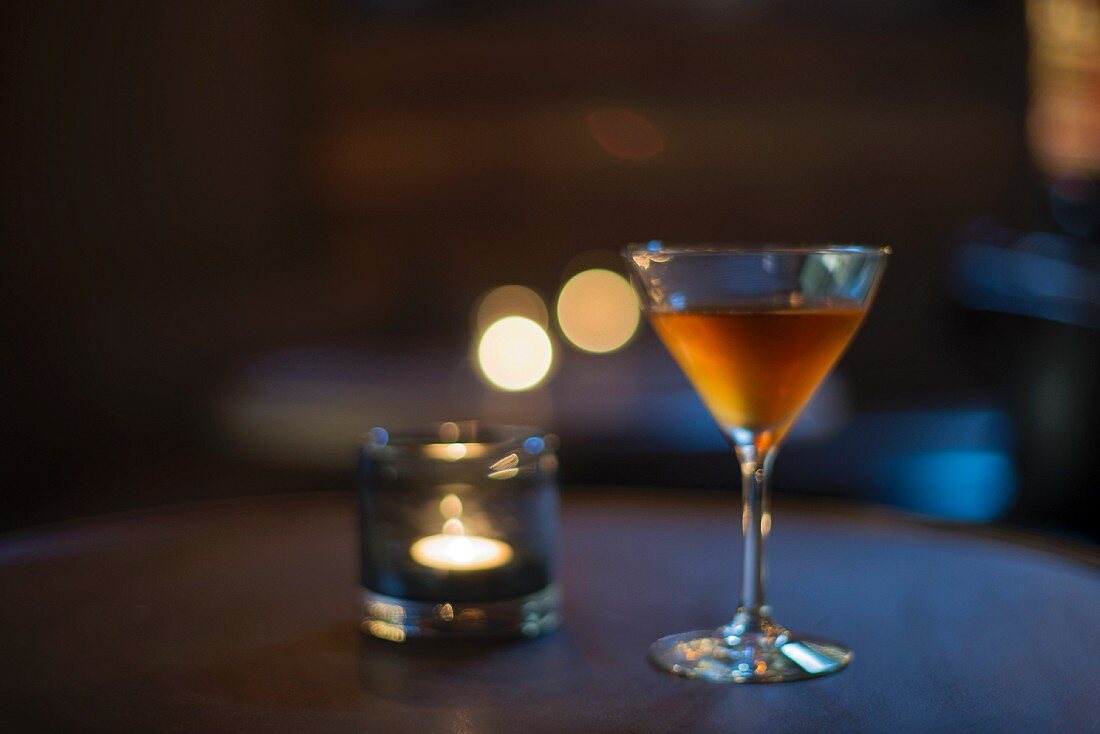A martini in a bar