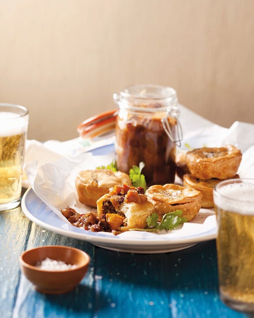 Small fish pies with Sharon fruit chutney