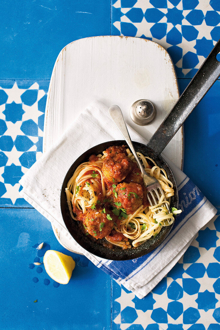 Fish polpette in tomato sauce