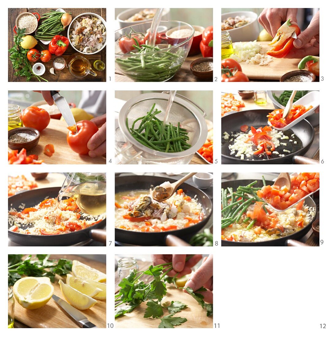 How to prepare seafood paella