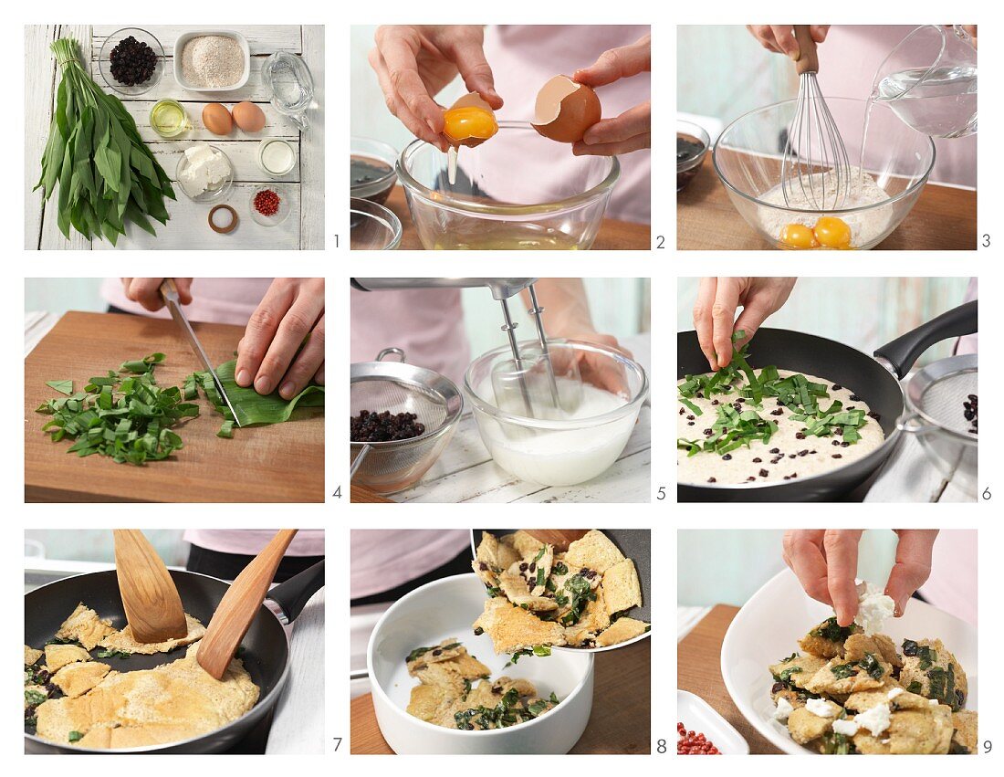 How to prepare savoury shredded wild garlic pancakes