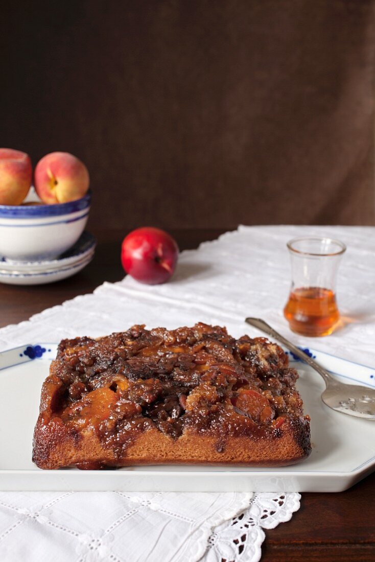 Peach upside down cake