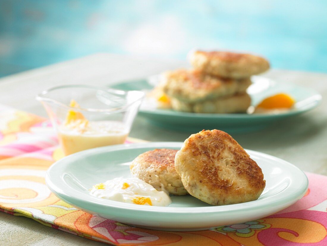 Parsnip fritters with orange dip