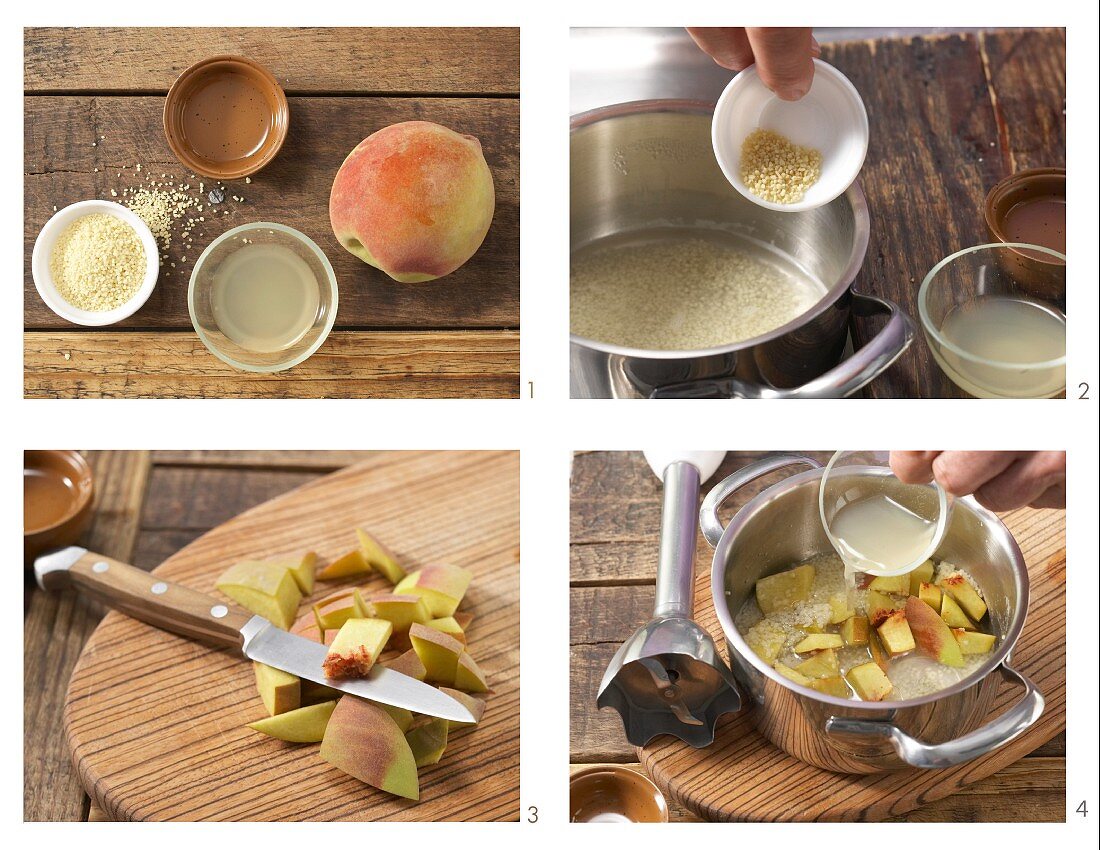 How to prepare couscous purée with peach