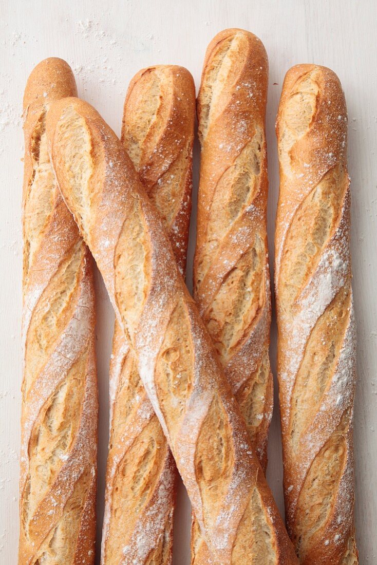 Several baguettes (seen from above)