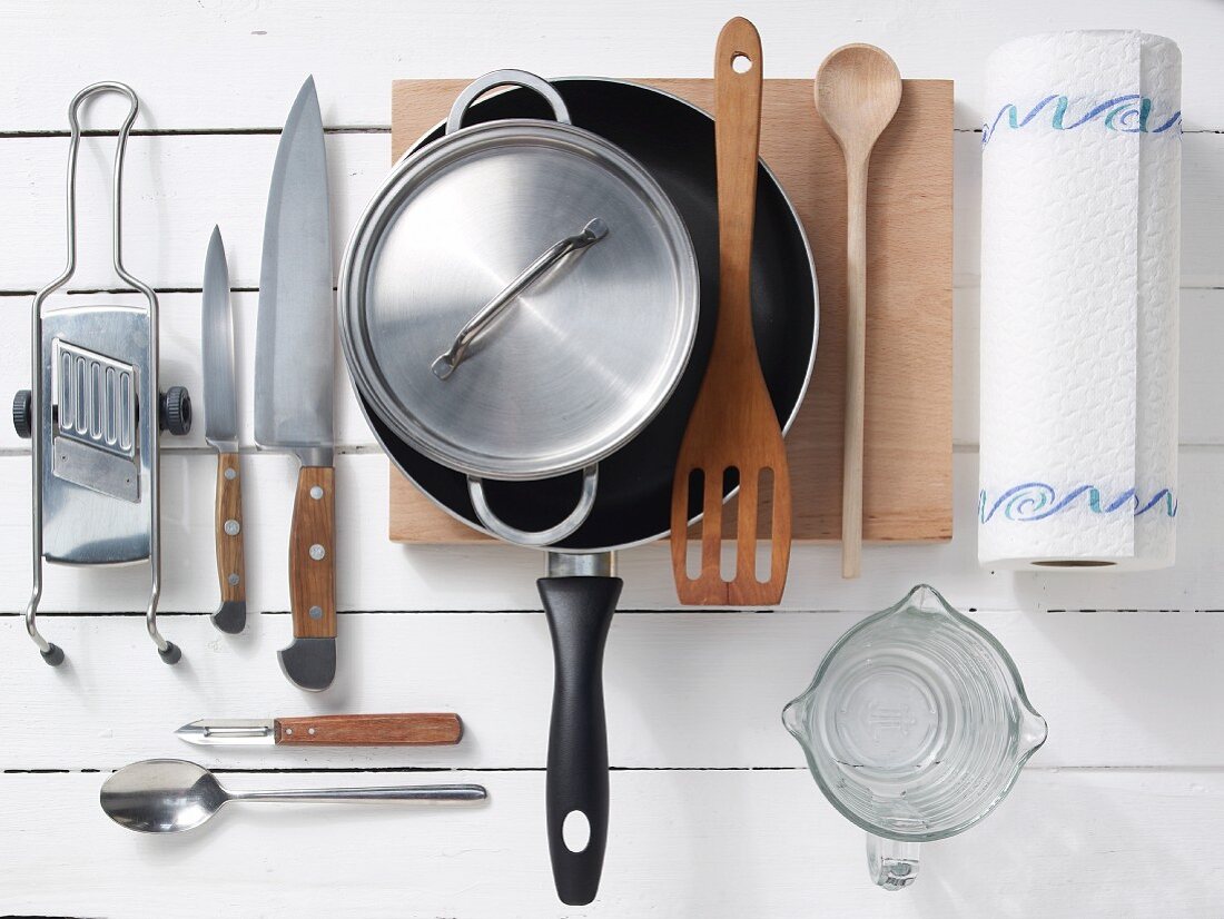 Kitchen utensils for preparing turkey breast in honey and mustard sauce