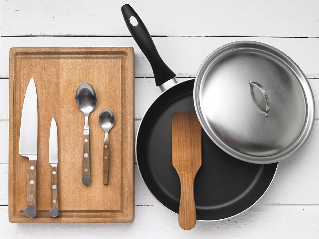 Kitchen utensils for gnocchi with vegetables