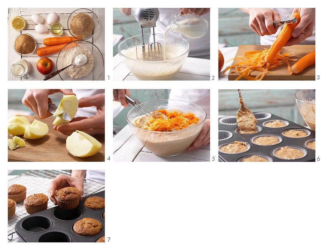 How to prepare carrot and almond muffins