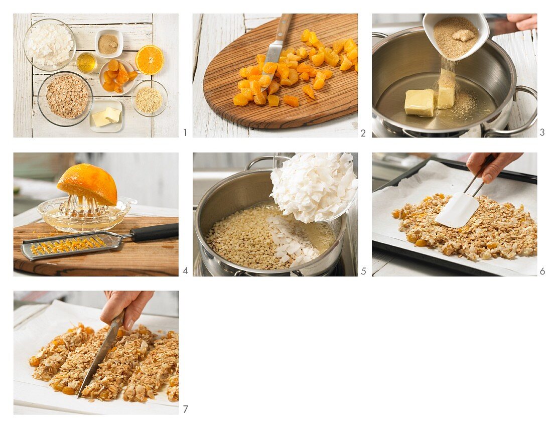 How to prepare apricot and coconut bars with almonds