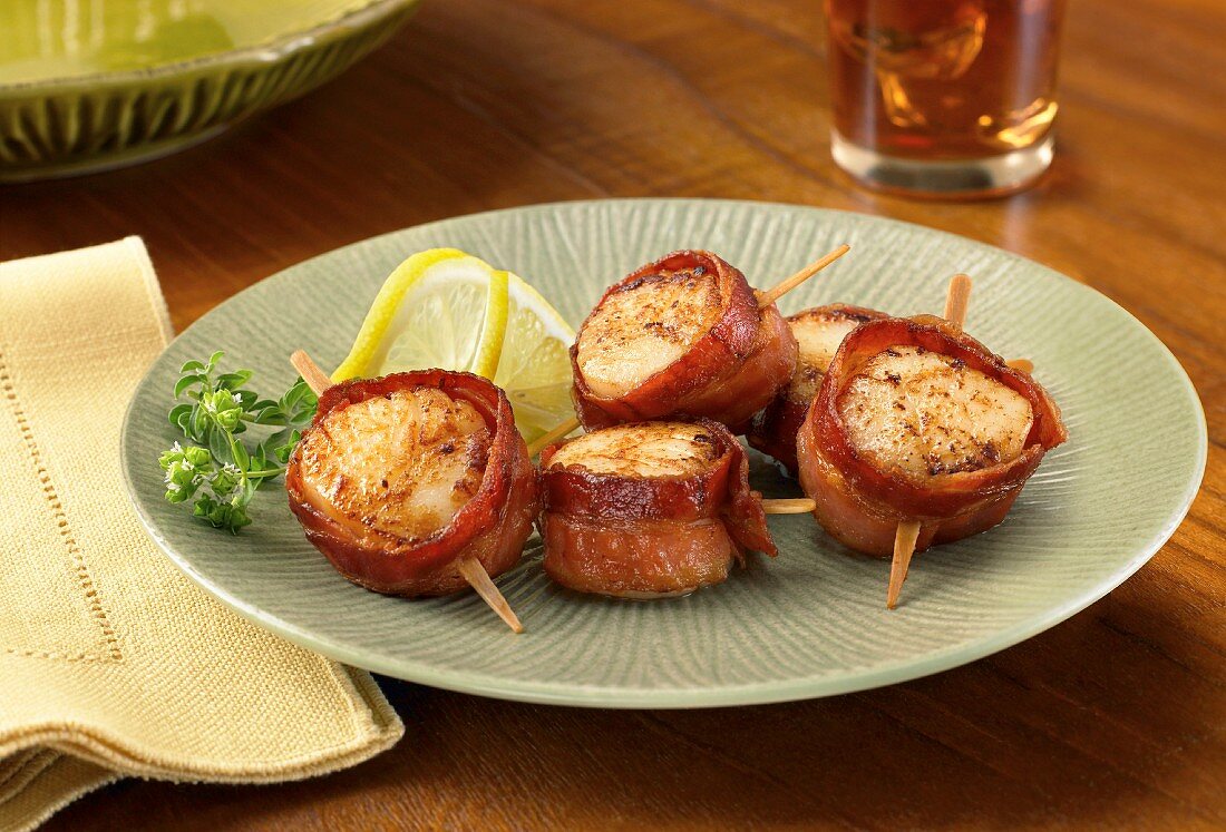 Bacon-wrapped scallops