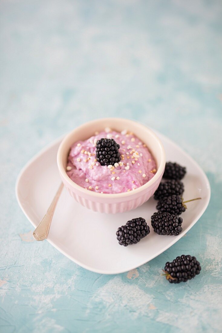 Chiapudding mit Brombeeren