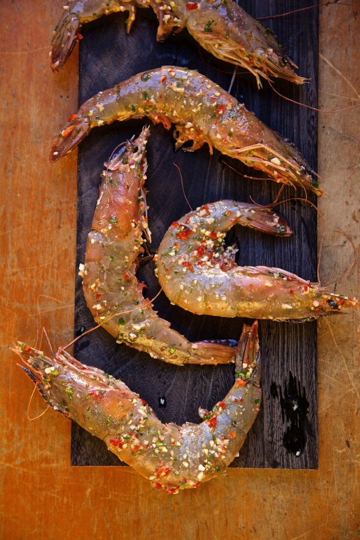 King prawns seasonen with piri piri