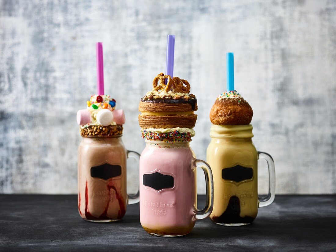 Three different freak shakes