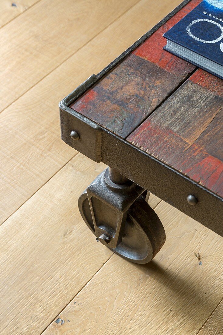 Vintage coffee table on castors