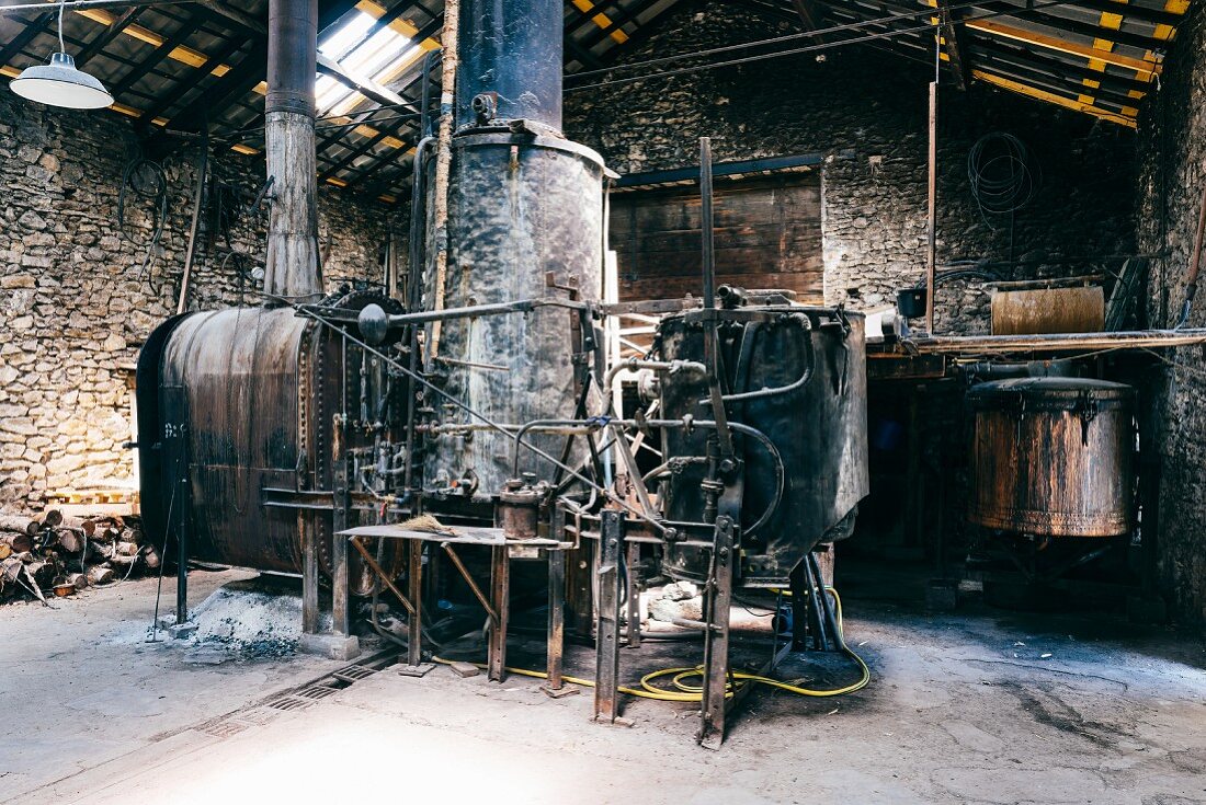 A schnapps distillery for making pastis in Forcalquier, France