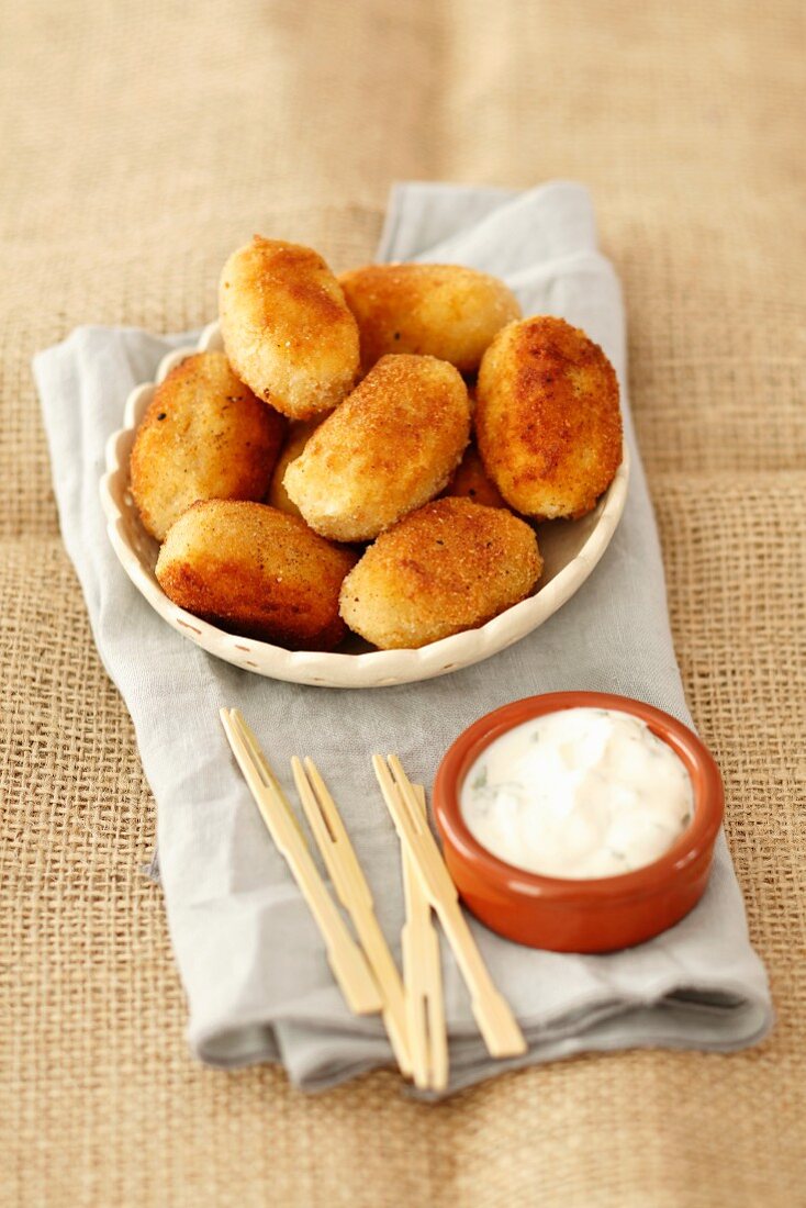 Potato croquettes with mayonnaise