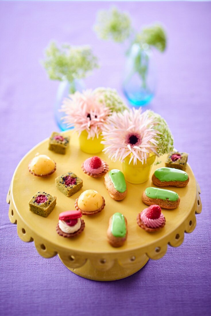 A wedding buffet with pastries and petits fours