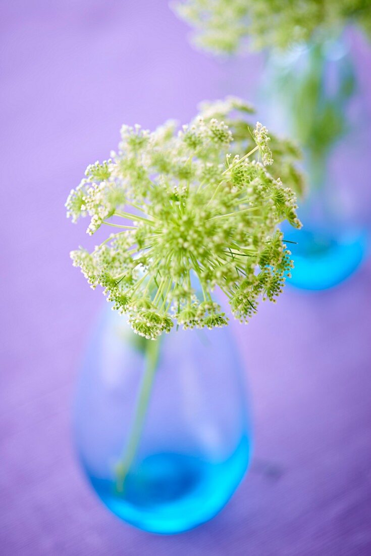 Vase of flowers on wedding buffet table