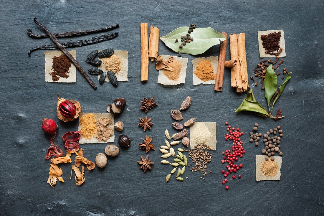 Still life with various exotic spices