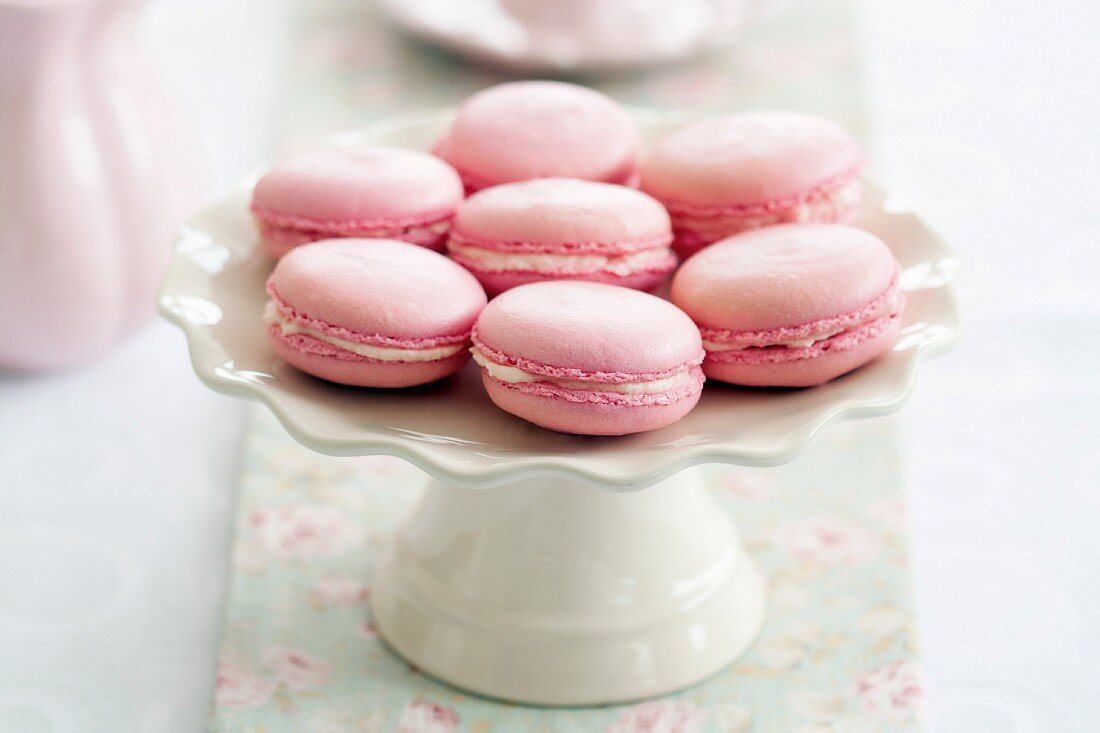 Parisian macarons on a cakestand