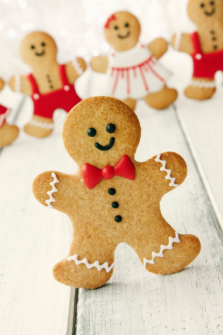 Gingerbread man with bow tie and buttons