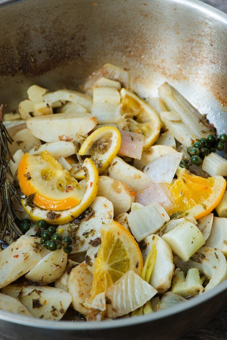 Topinambur mit Fenchel à la grèque