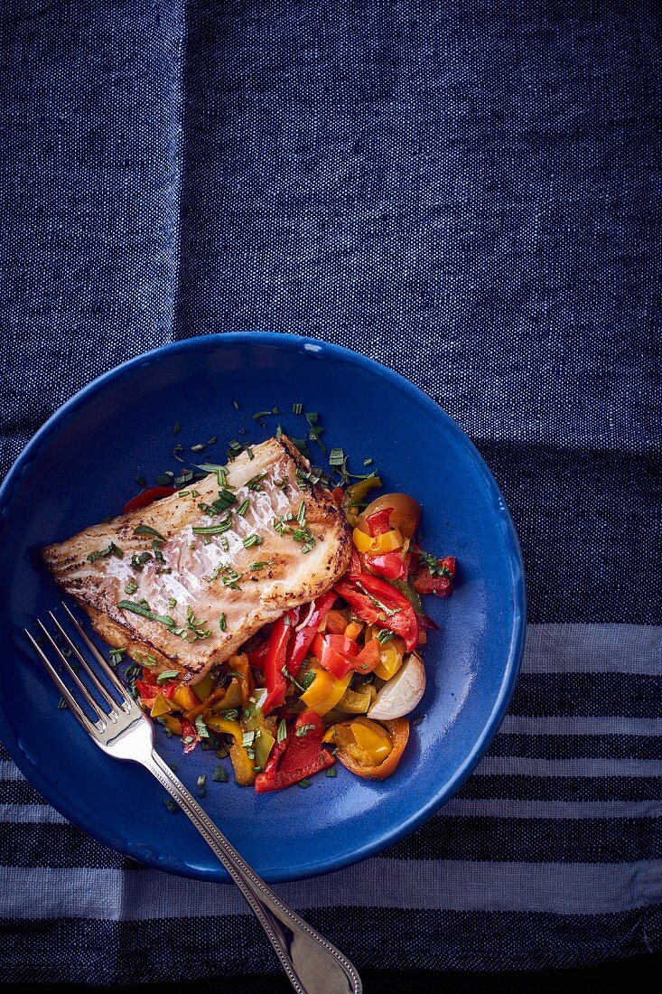 Cod with peppers