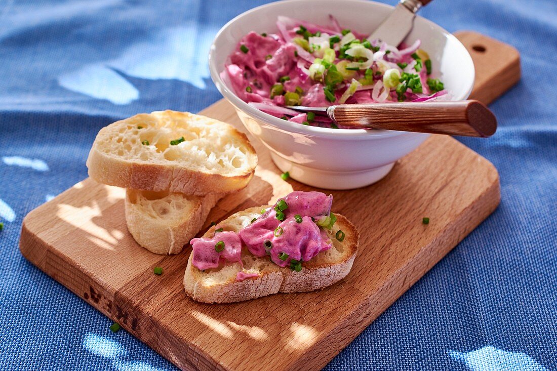 Herring salad with bread