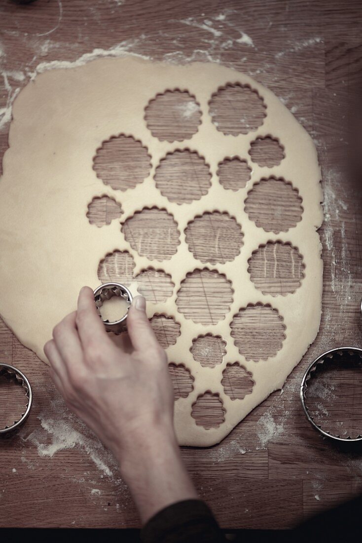 Cutting out biscuits